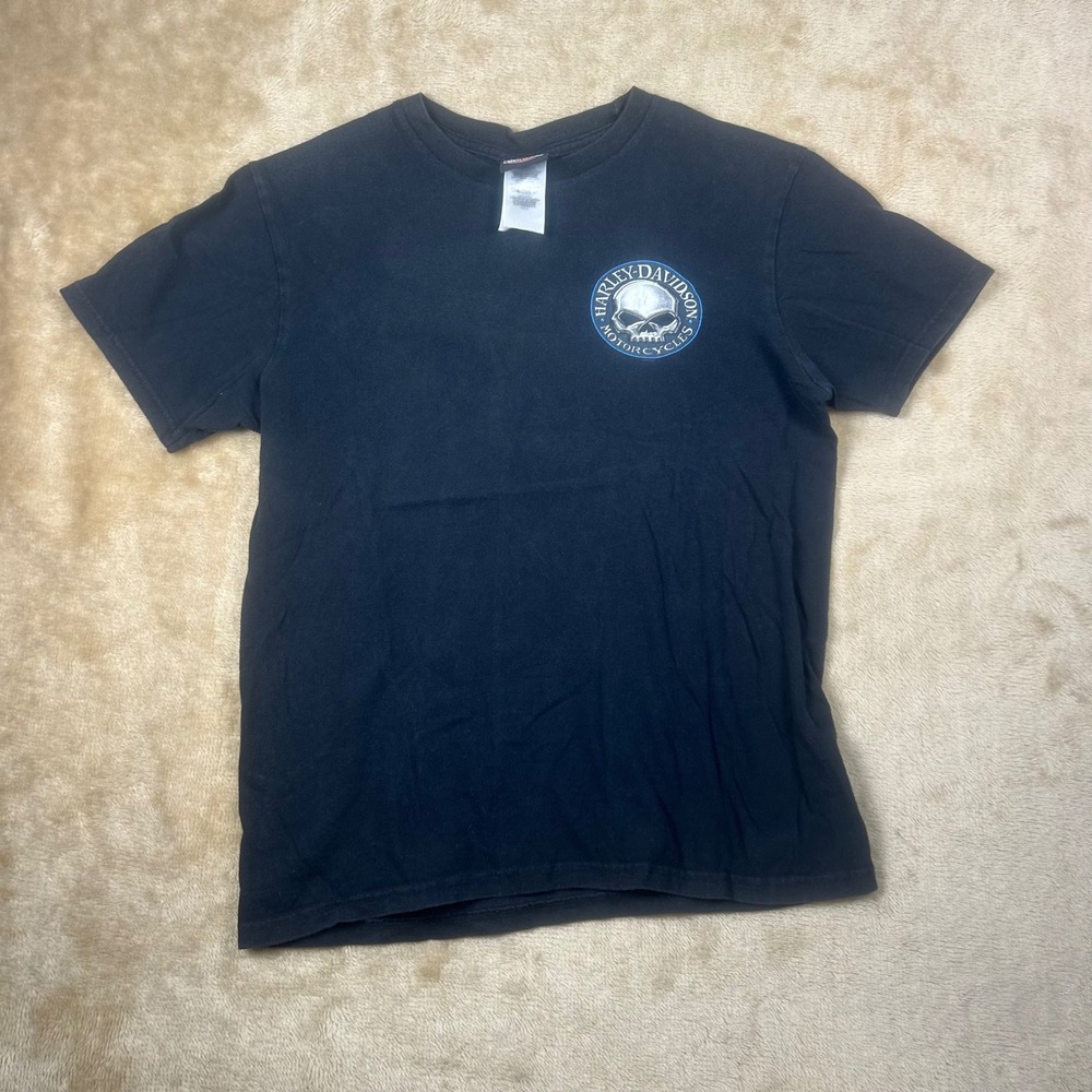 Harley Davidson House of Thunder Morgan Hill CA T-Shirt Mens M Black‎ 2012 Skull - Picture 4 of 10